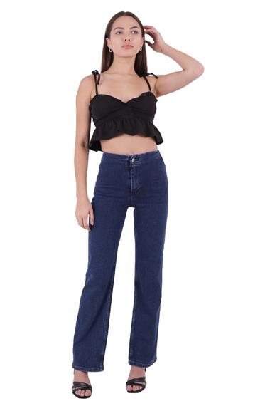 Wide Leg Jean with Dart and No Pocket Regular Dark Blue Regular Dark Blue (26-31)
