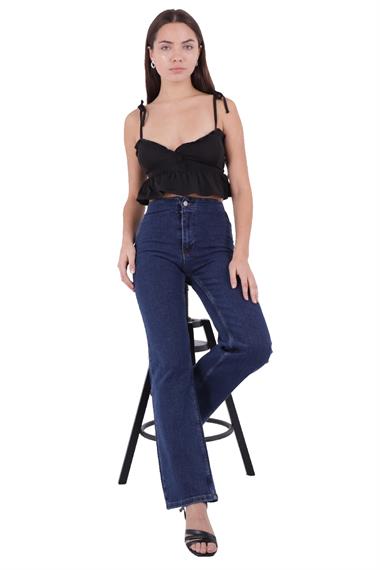 Wide Leg Jean with Dart and No Pocket Regular Dark Blue Regular Dark Blue (26-31)