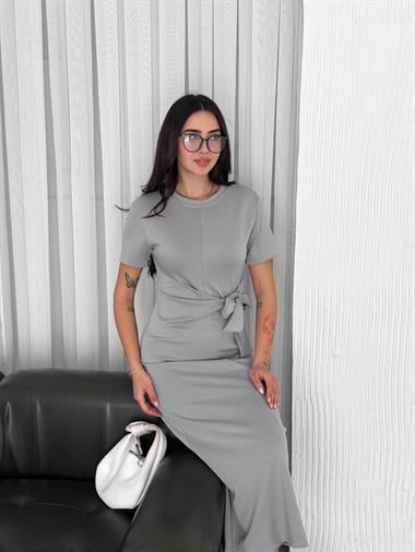 Yandan Bağlamalı Modal Elbise