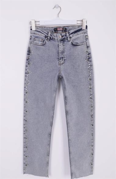 Yanları Droplı Mom Fit Kot Pantolon