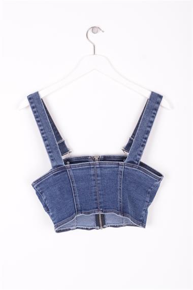 Zippered Front and Straps Bustier TOP02 (Mixed) (S-L-5)