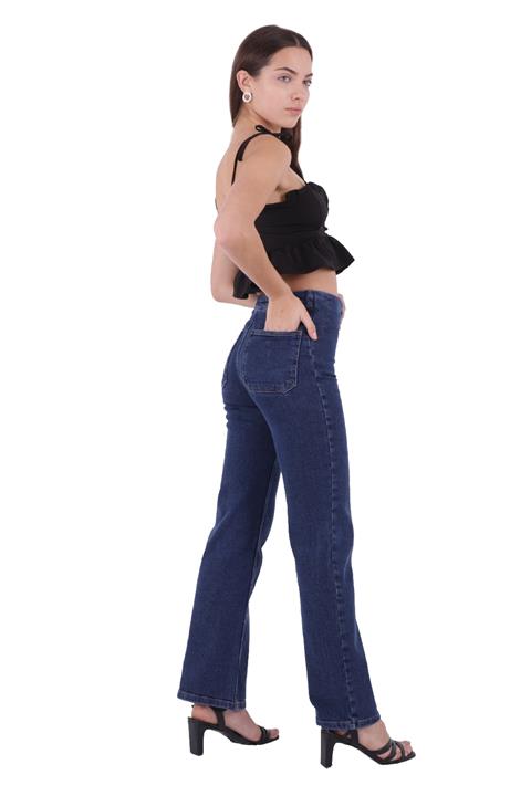 Wide Leg Jean with Dart and No Pocket Regular Dark Blue Regular Dark Blue (26-31)