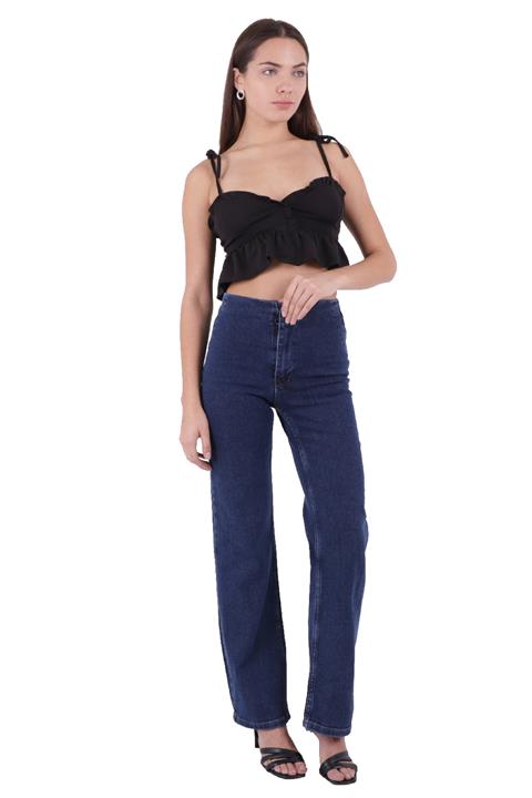 Wide Leg Jean with Dart and No Pocket Regular Dark Blue Regular Dark Blue (26-31)