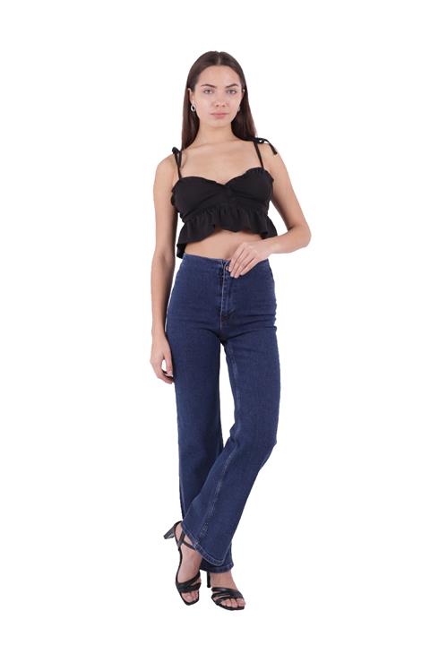 Wide Leg Jean with Dart and No Pocket Regular Dark Blue Regular Dark Blue (26-31)