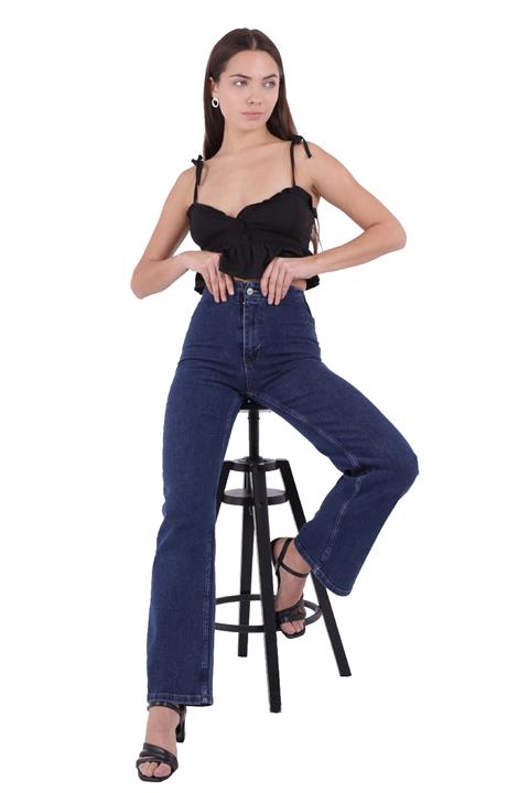 Wide Leg Jean with Dart and No Pocket Regular Dark Blue Regular Dark Blue (26-31)