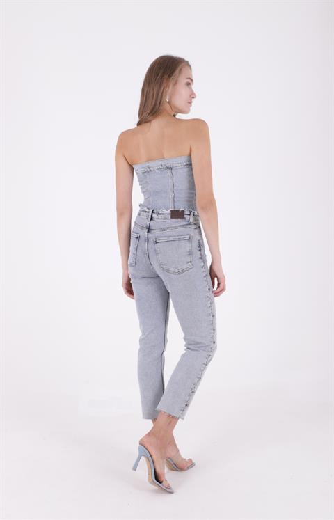 Yanları Droplı Mom Fit Kot Pantolon