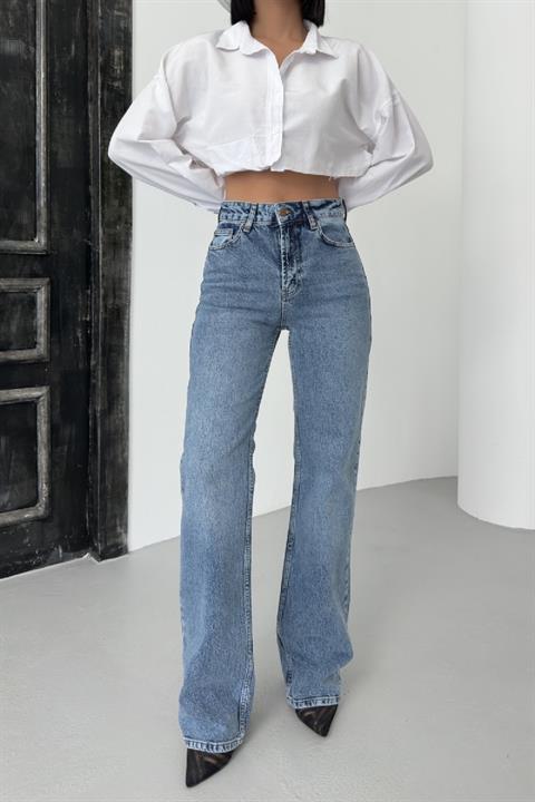 Yüksel Bel Straight Kot Pantolon