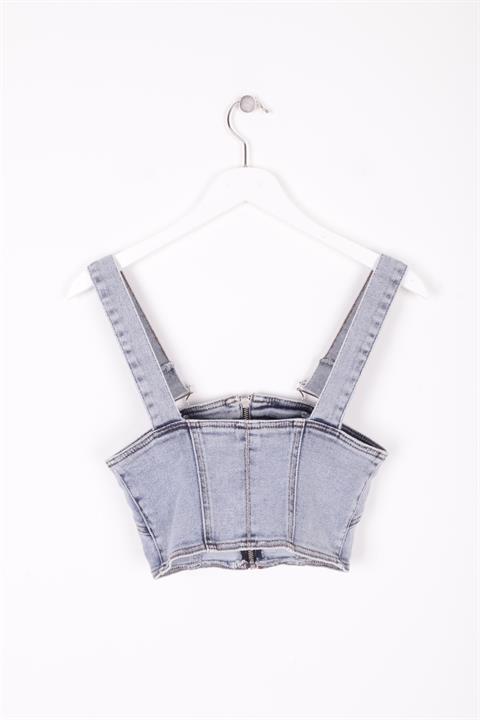 Zippered Front and Straps Bustier TOP02 (Mixed) (S-L-5)