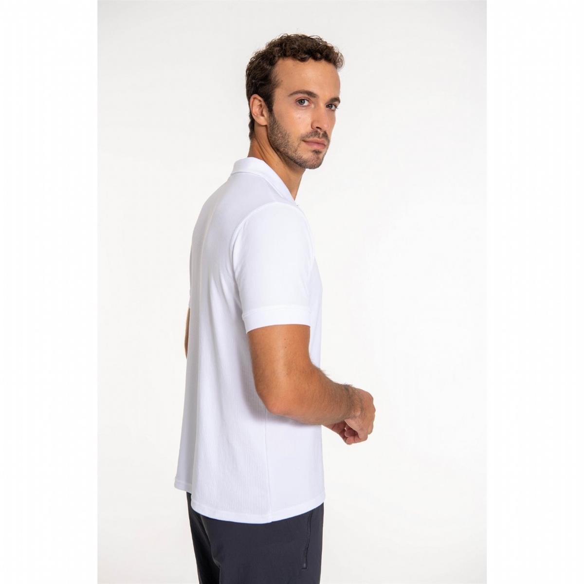 2AS Teal Erkek Beyaz Polo Yaka Tshirt