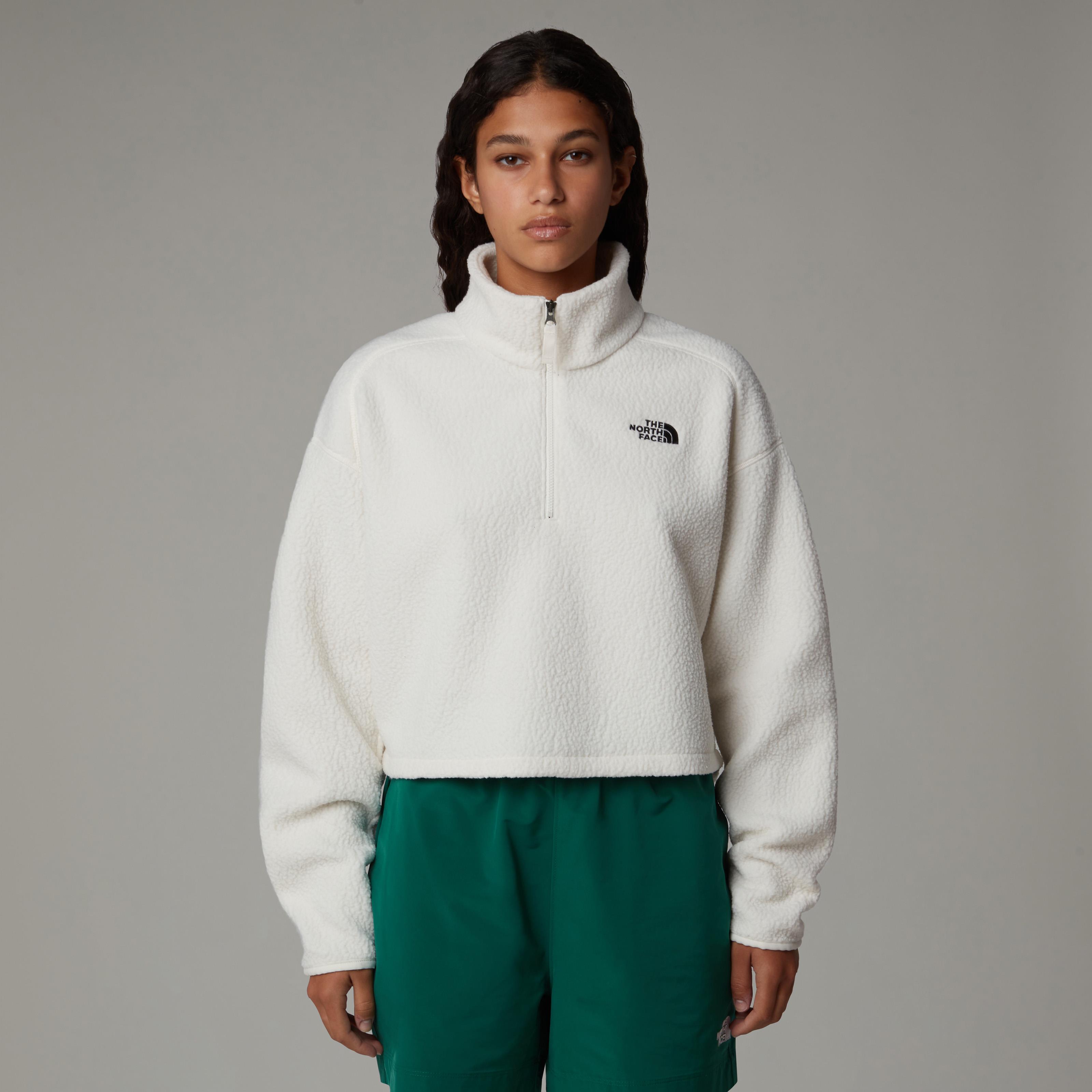 The North Face Cropped Uzun Tüylü Kadın Polar Beyaz