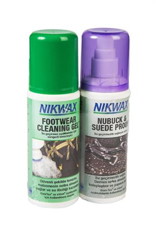 Nikwax İkili Paket Nubuck & Suede Spray + Footwear Cleaning Gel mor