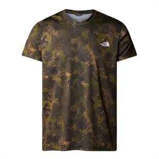 The North Face Reaxion Amp Crew Print Erkek T-Shirt Yeşil