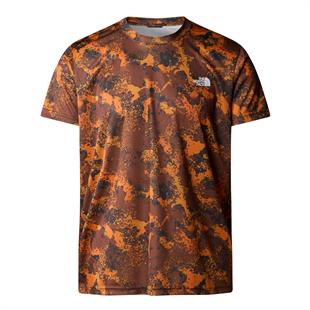 The North Face Reaxion Amp Crew Print Erkek T-Shirt Kahverengi/Turuncu