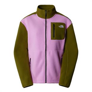 The North Face Yumiori Tam Boy Fermuarlı Kadın Polar Mont Pembe/Yeşil 
