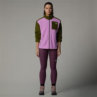 The North Face Yumiori Tam Boy Fermuarlı Kadın Polar Mont Pembe/Yeşil 