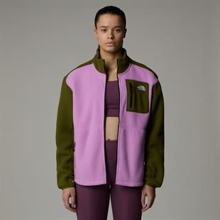 The North Face Yumiori Tam Boy Fermuarlı Kadın Polar Mont Pembe/Yeşil 