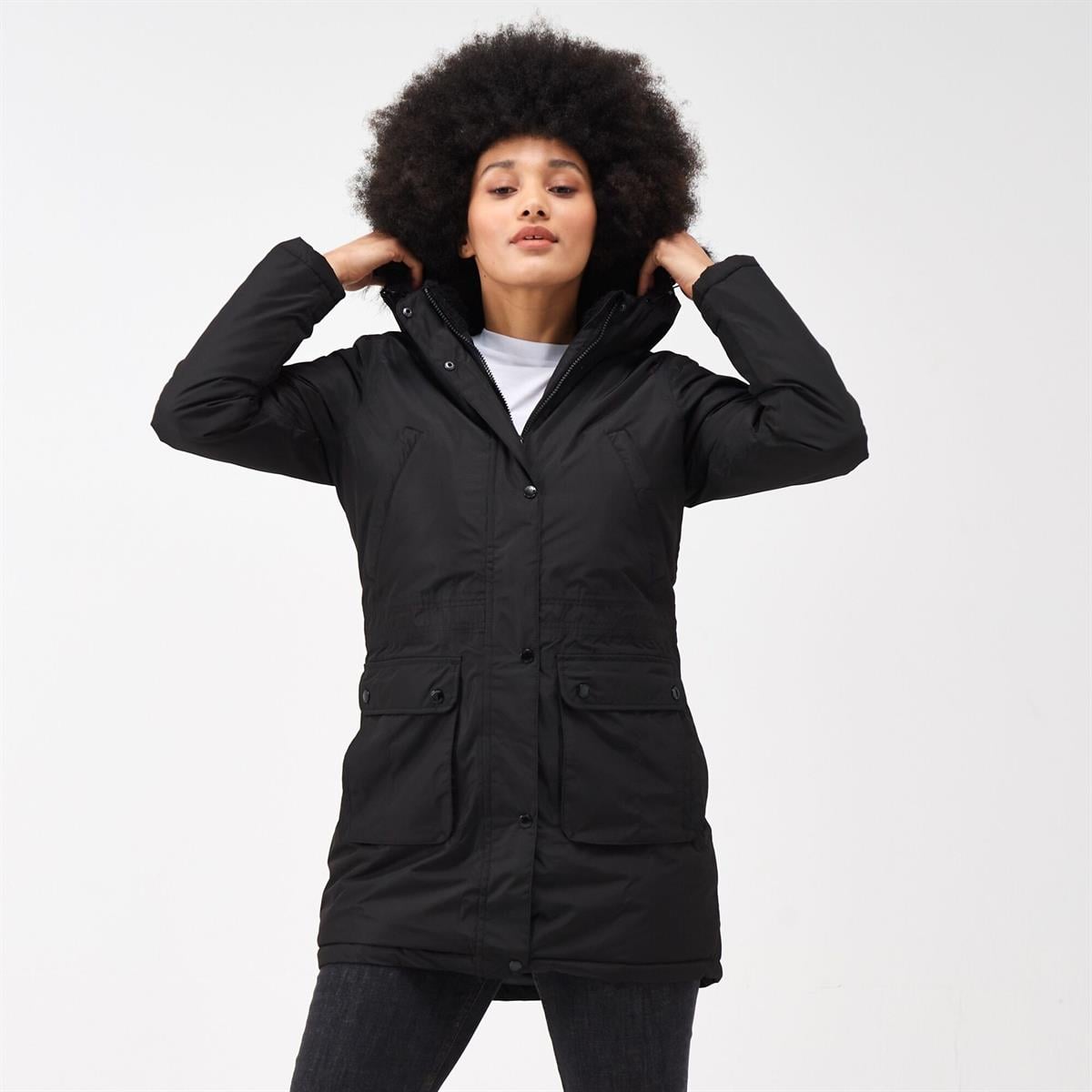 Regatta Voltera Kadın Parka Mont Siyah