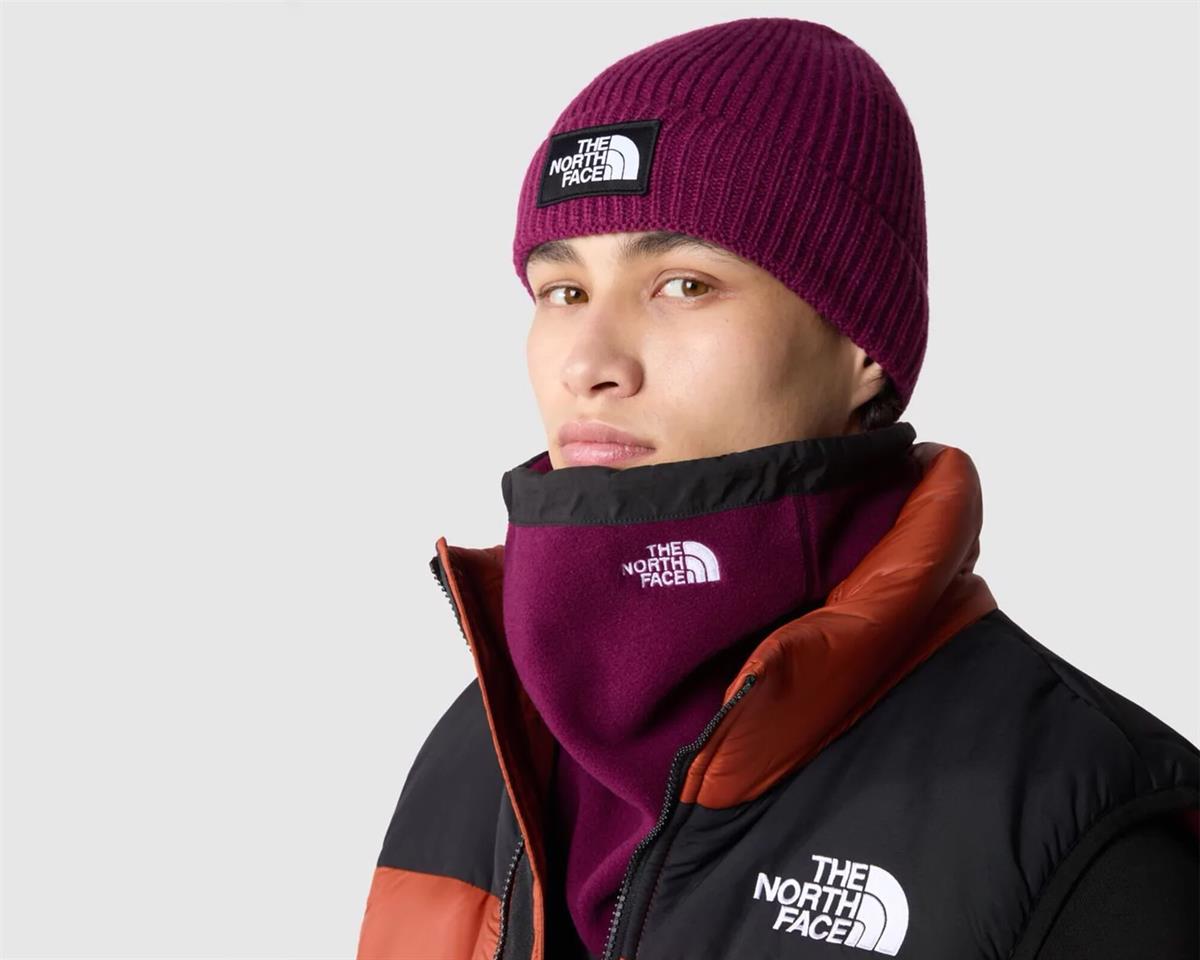 The North Face Logo Box Cuffed Unisex Mor Bere