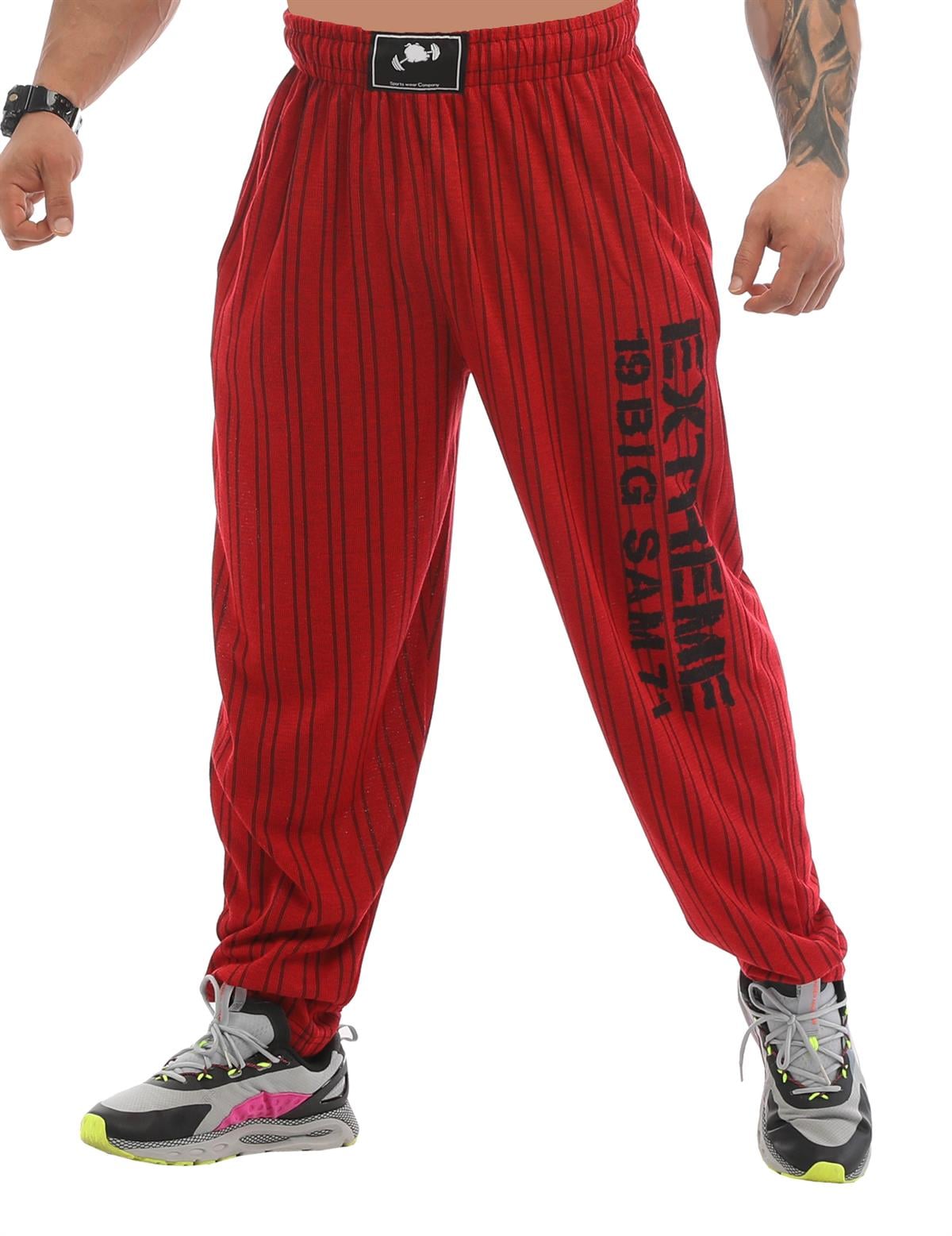 Baggy Stripped Body Pants Burgundy Big Sam PNT1307 