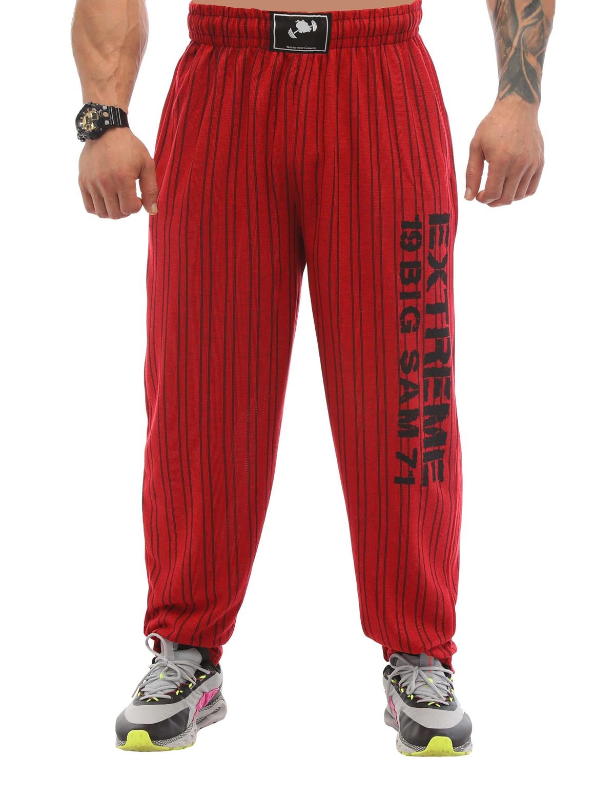 Baggy Stripped Body Pants Burgundy Big Sam PNT1307 