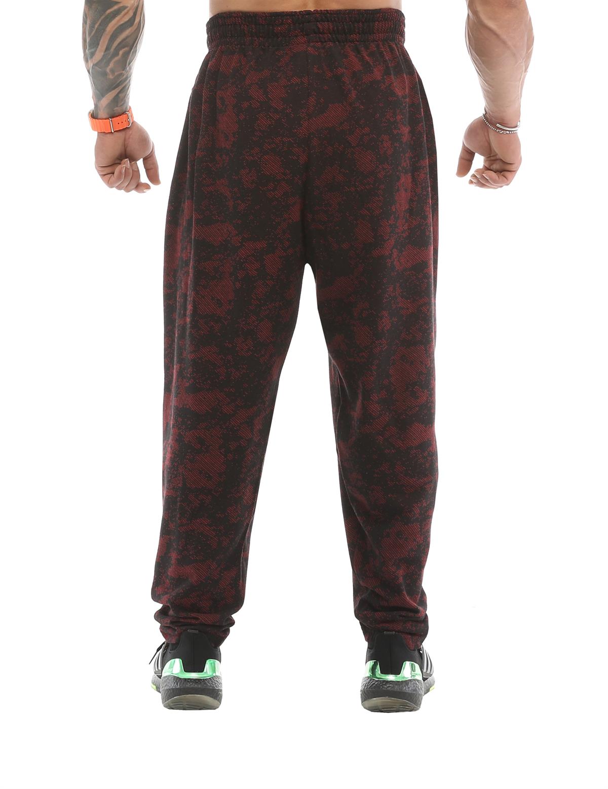 Baggy Technical Camo Gym Pants Burgundy BGSM PNT1365