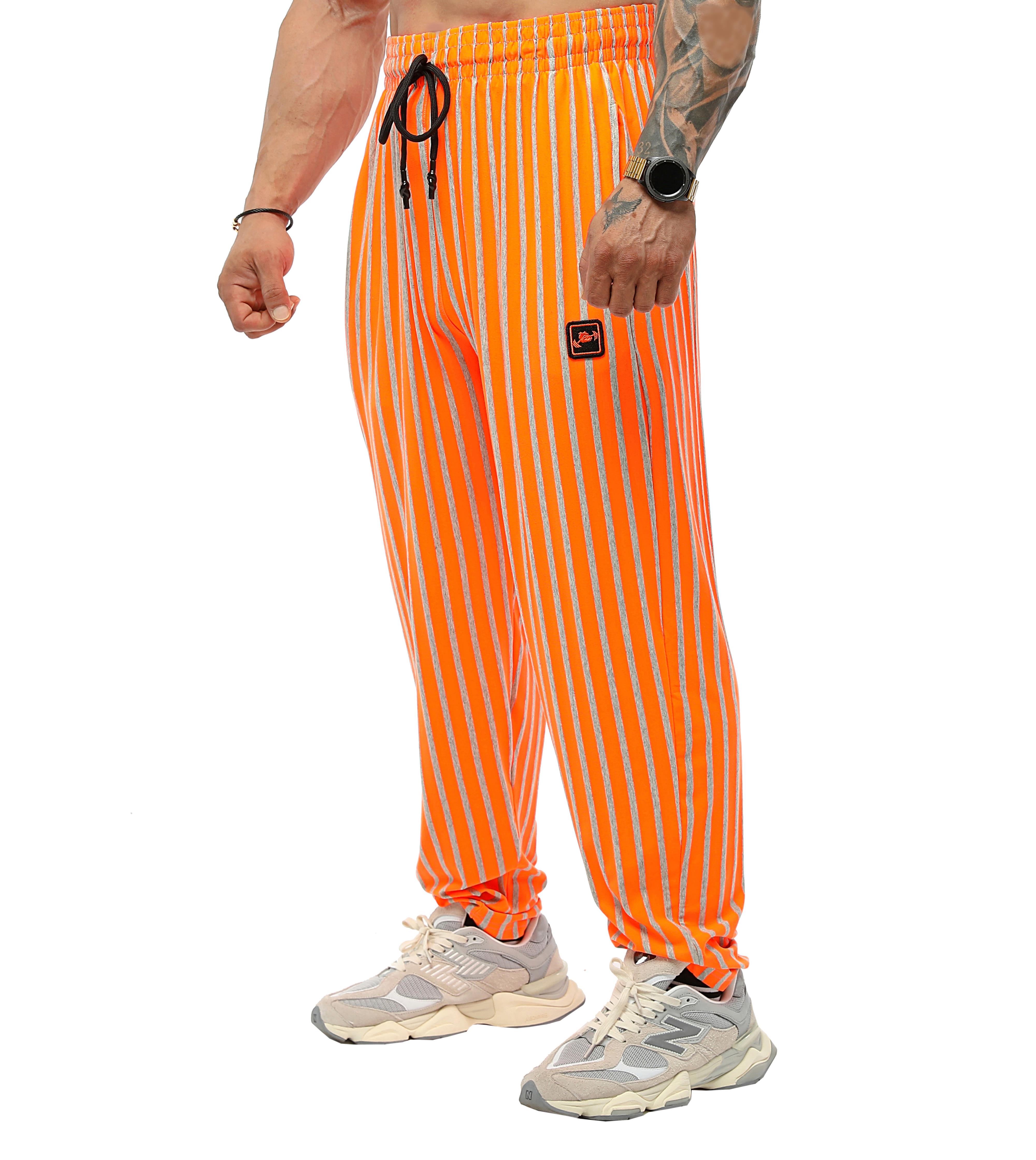 Loose Fit Neon Gym Pants Orange Big Sam 1188