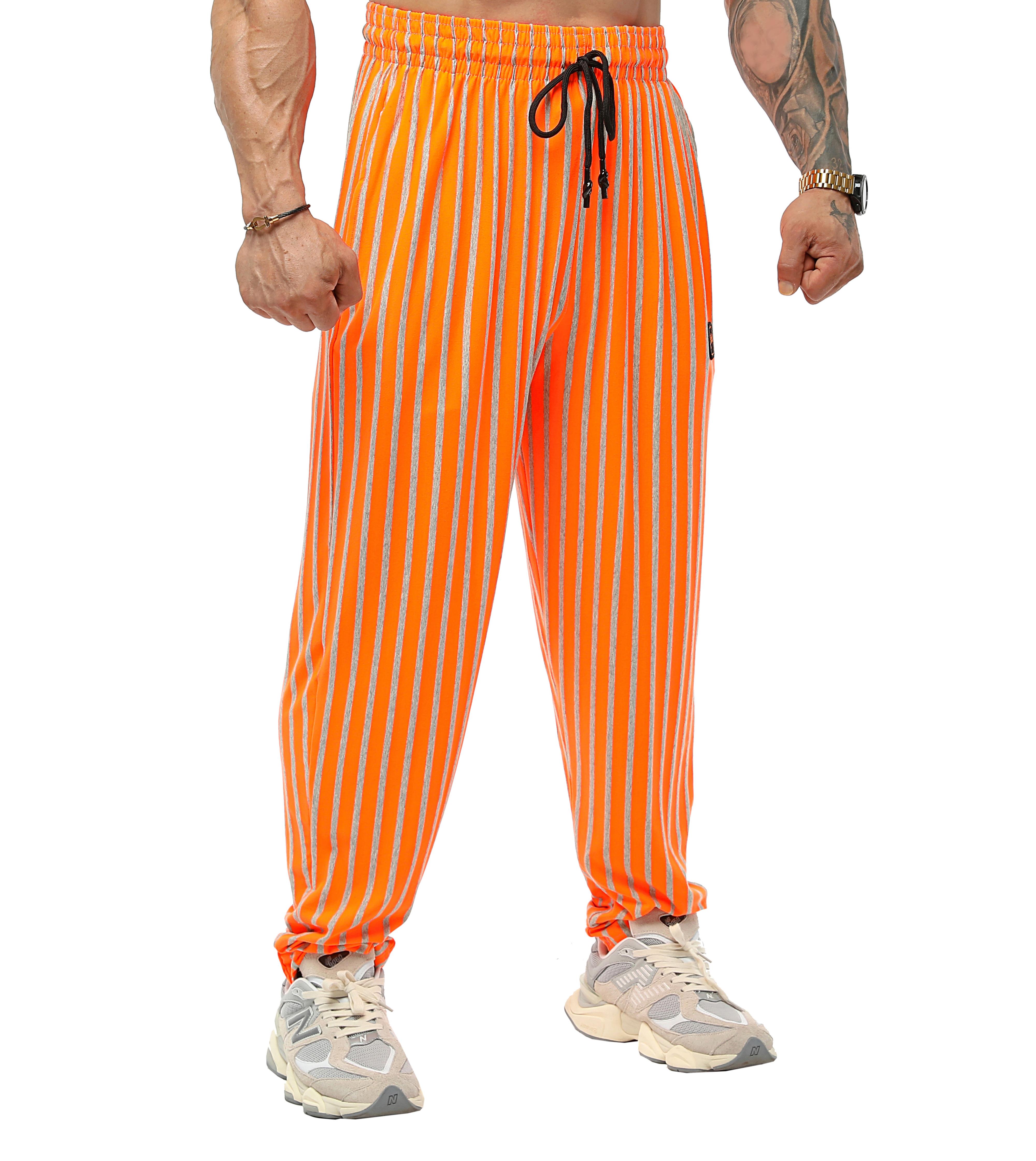 Loose Fit Neon Gym Pants Orange Big Sam 1188