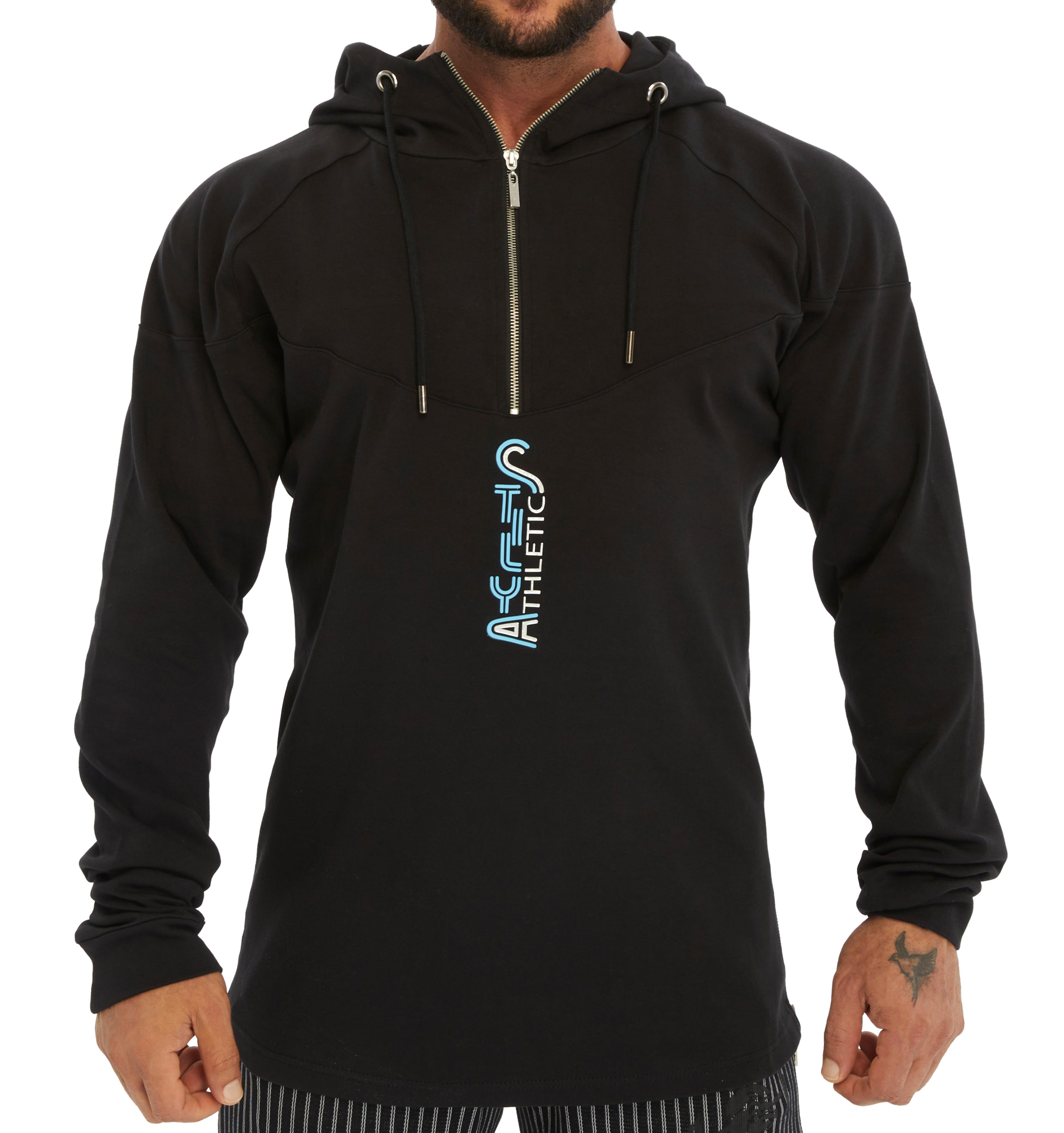 Mens  Athletic Strech Pullover Muscle Hooded