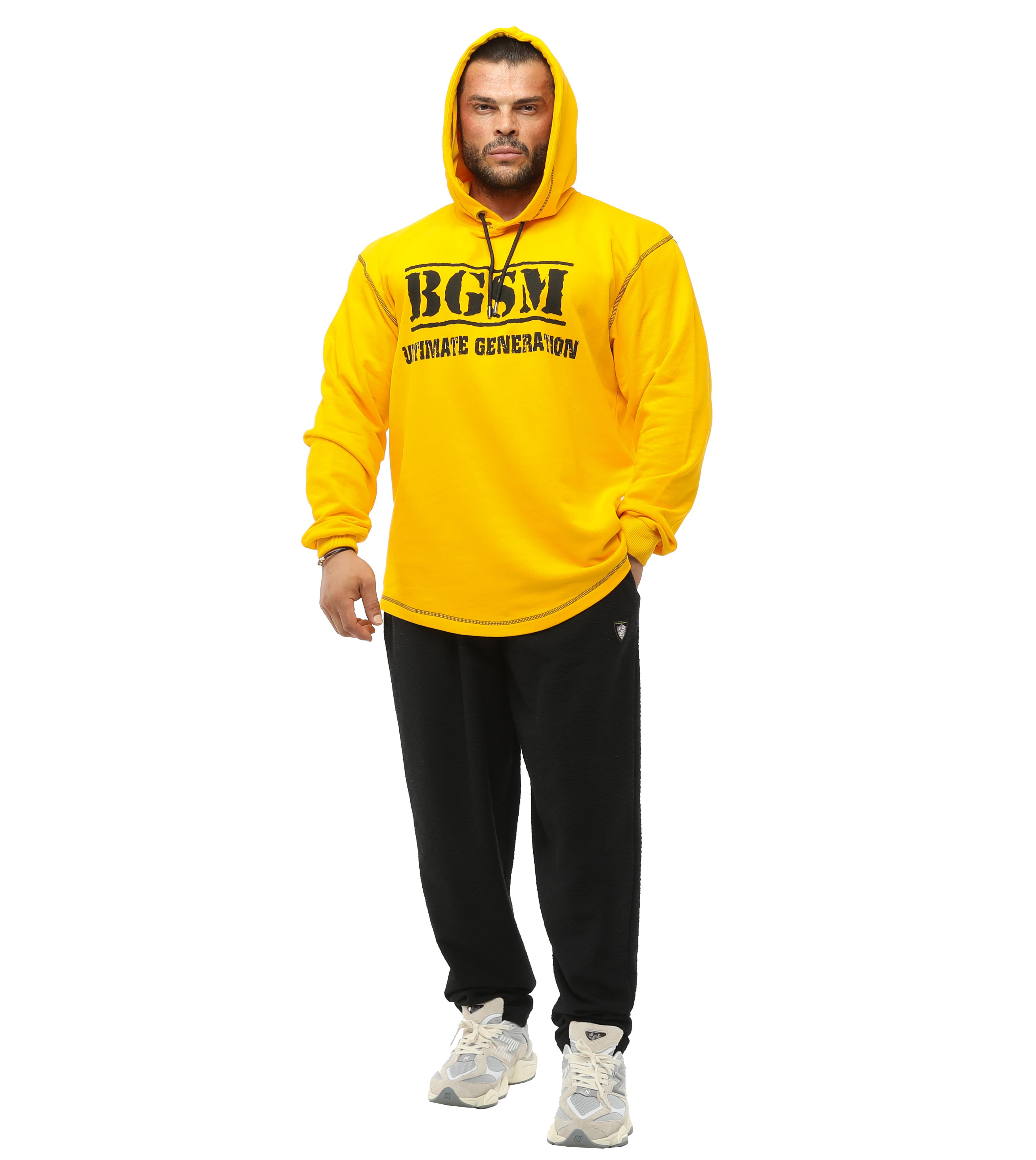 Mens Baggy Sweatpants with Cotton Textured PNT1382-BLACK