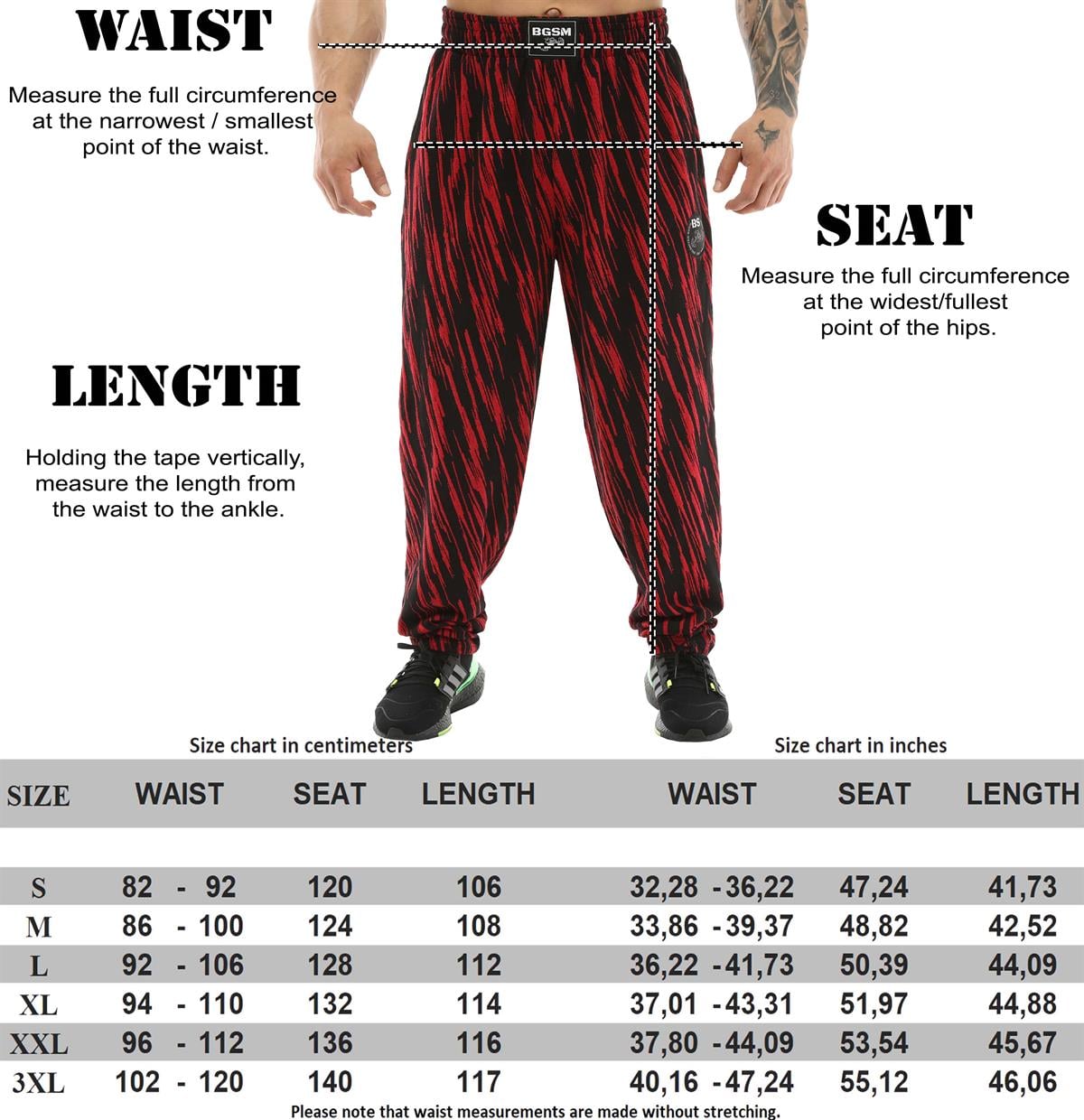 Mens Baggy Sweatpants with Pockets BGSM Black&Red