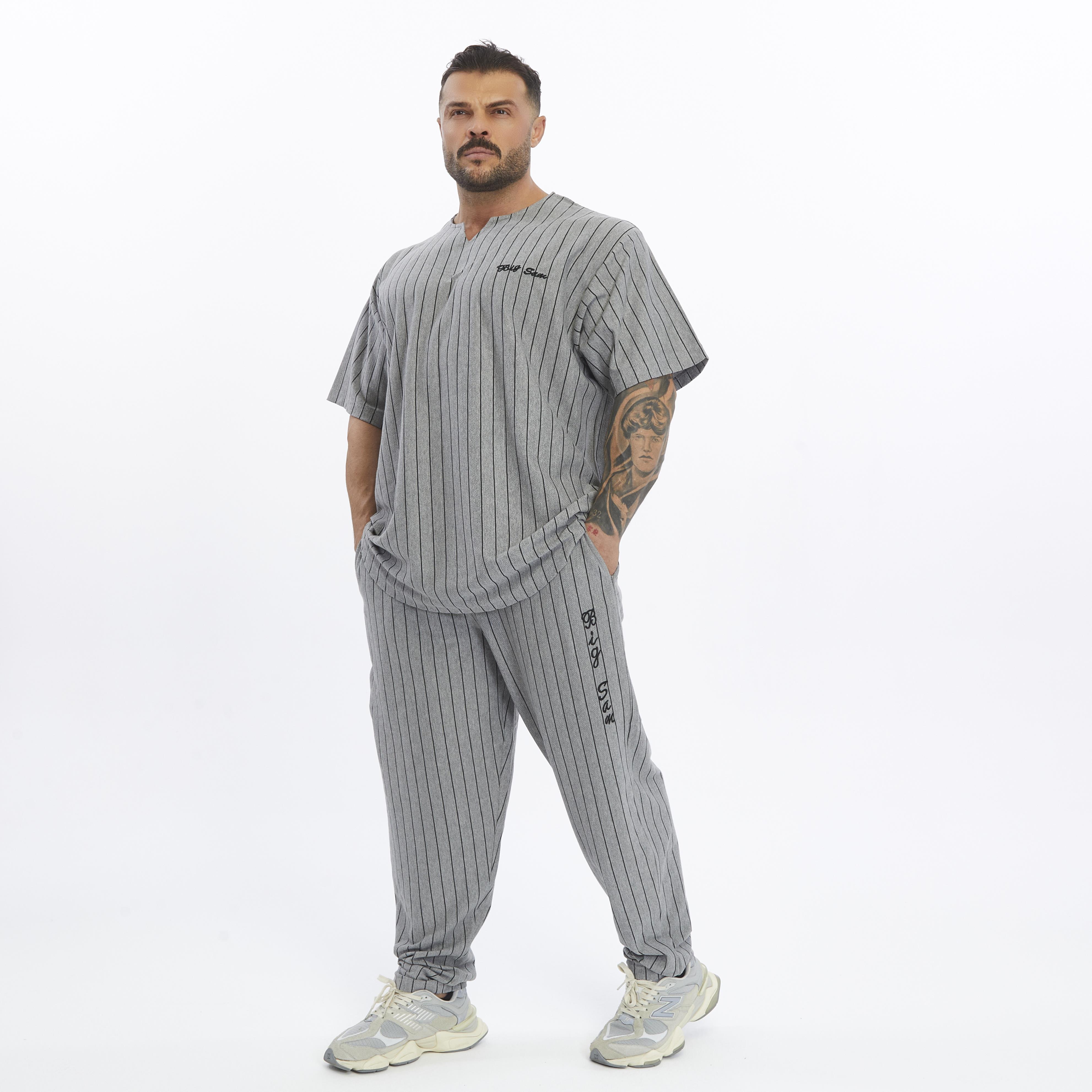 Mens Cotton Sweatpants With Drawstring Waistband Side Pockets