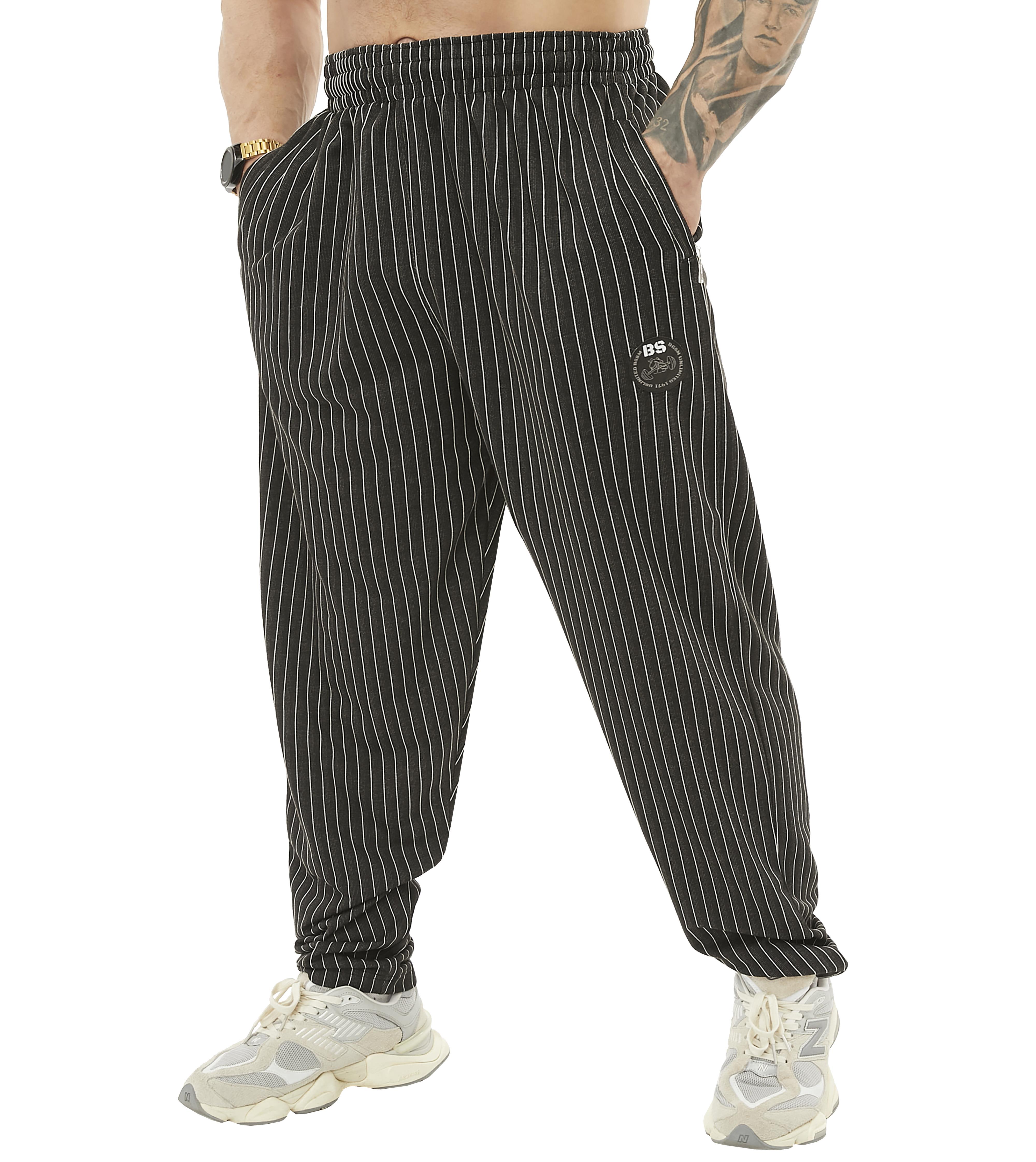 Mens Loose Fit Gym Sweatpants with Zippered Pockets