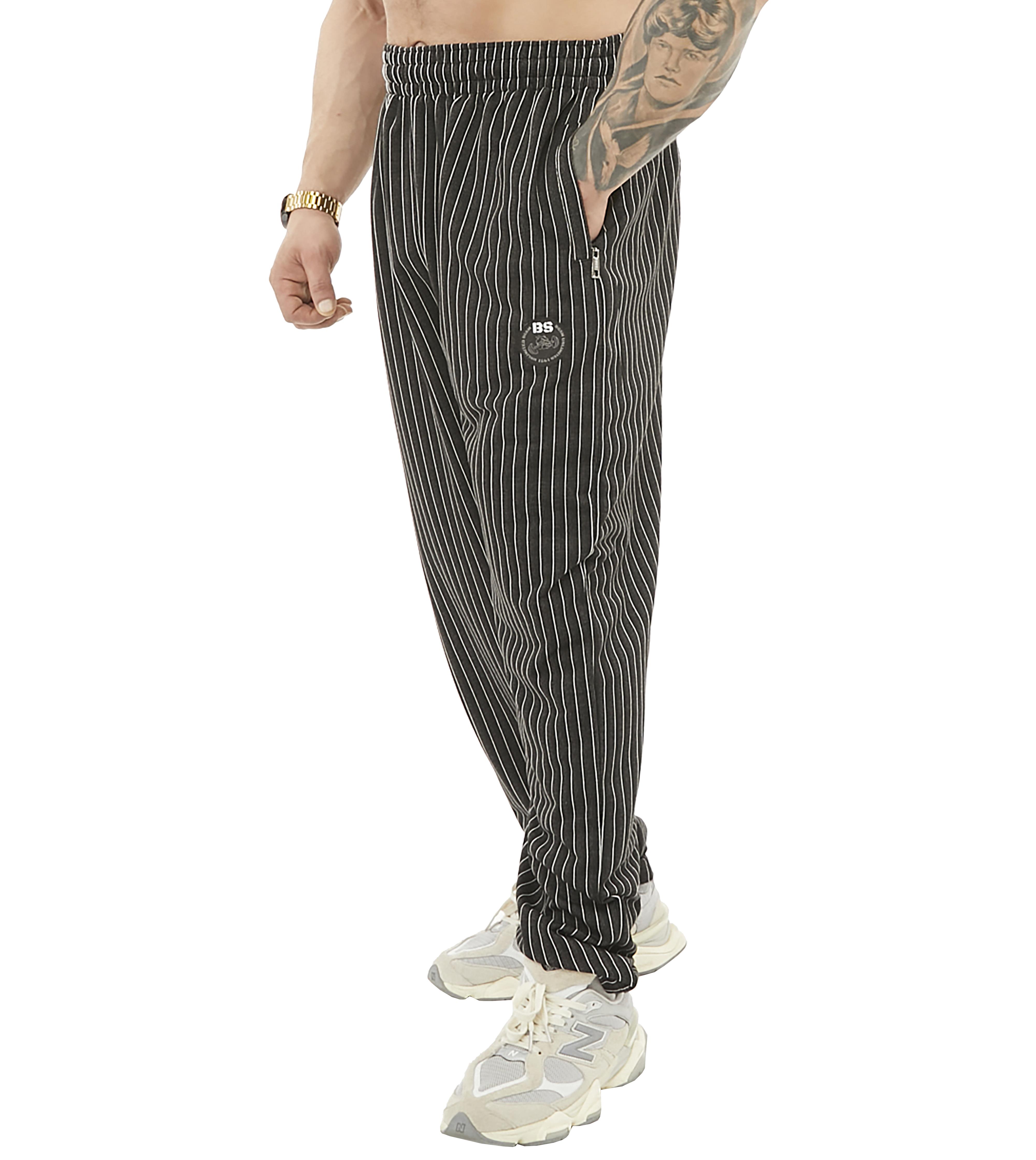 Mens Loose Fit Gym Sweatpants with Zippered Pockets