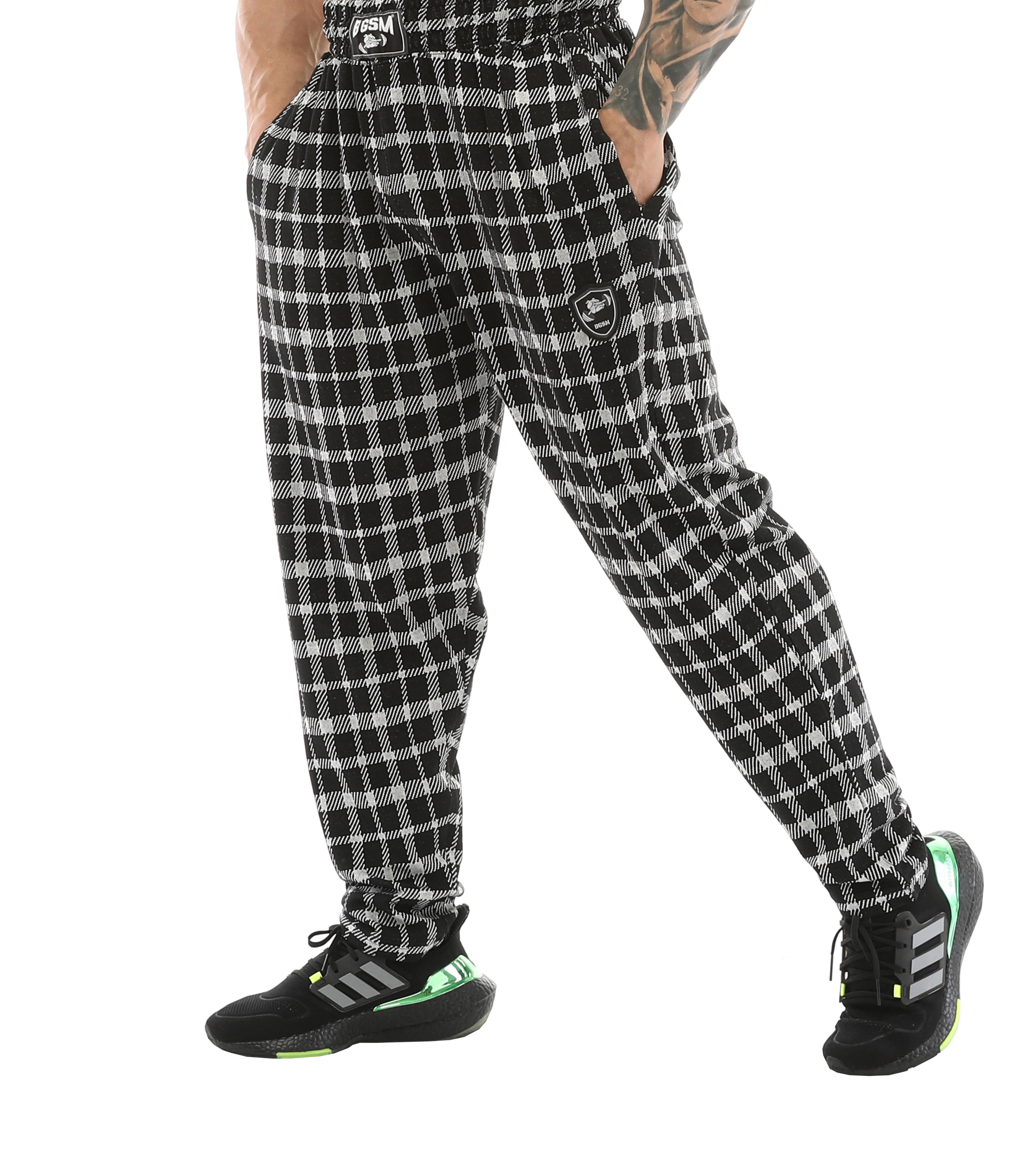 Mens Loose Fit Plaid Sweatpants BGSM PNT1332