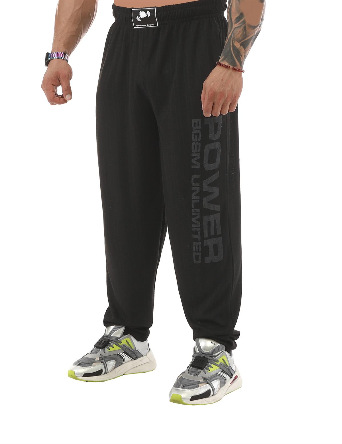 Mens Loose Fit Sweatpants Black Big Sam PNT1350