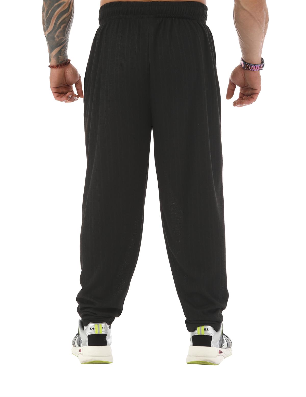 Mens Loose Fit Sweatpants Black Big Sam PNT1350