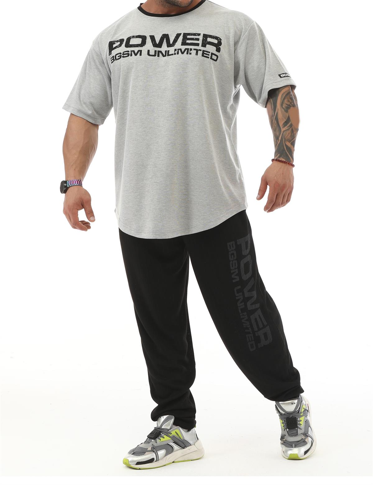 Mens Loose Fit Sweatpants Black Big Sam PNT1350