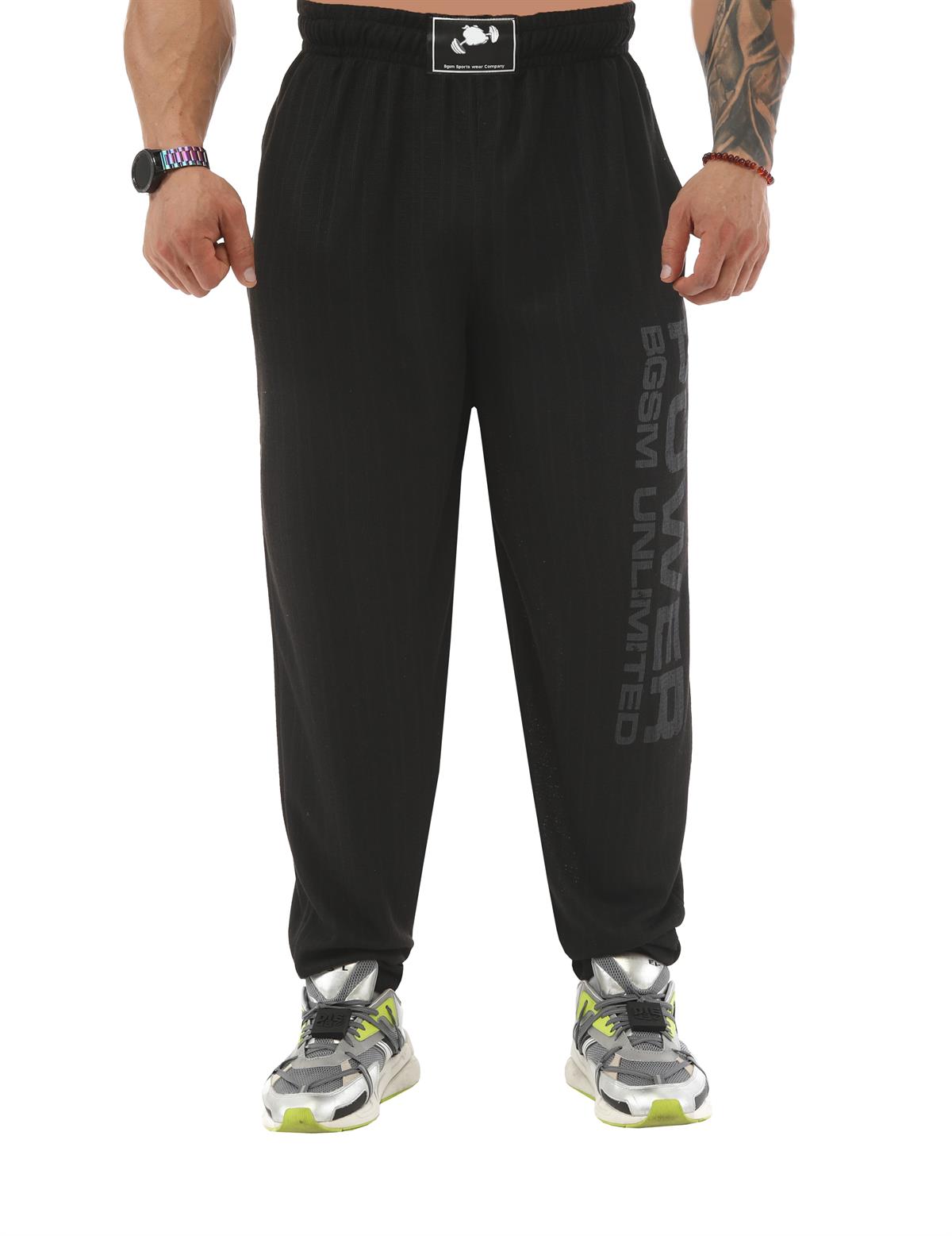 Mens Loose Fit Sweatpants Black Big Sam PNT1350