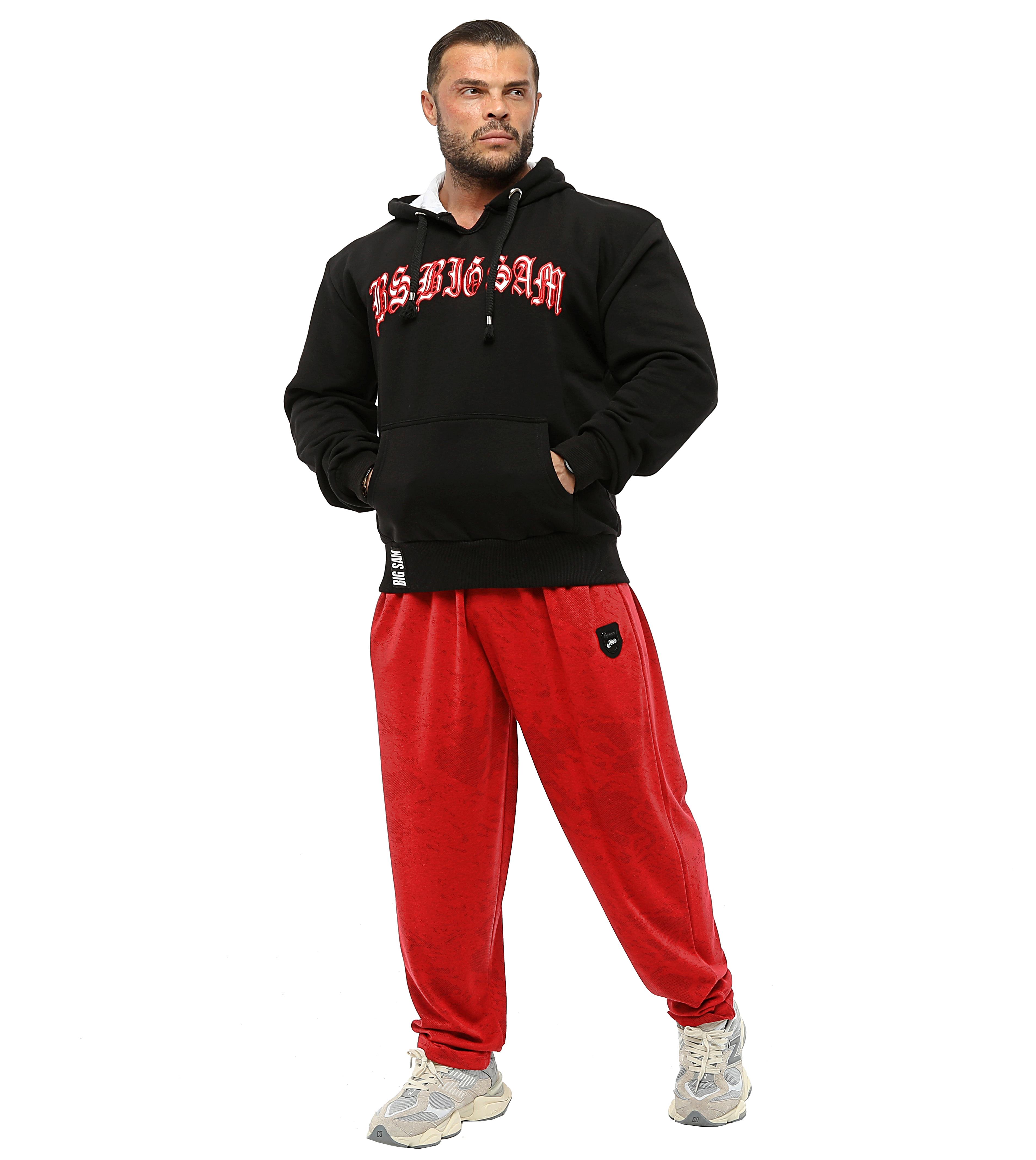 Mens Loose Fit Sweatpants Pants BGSM PNT1380-Red