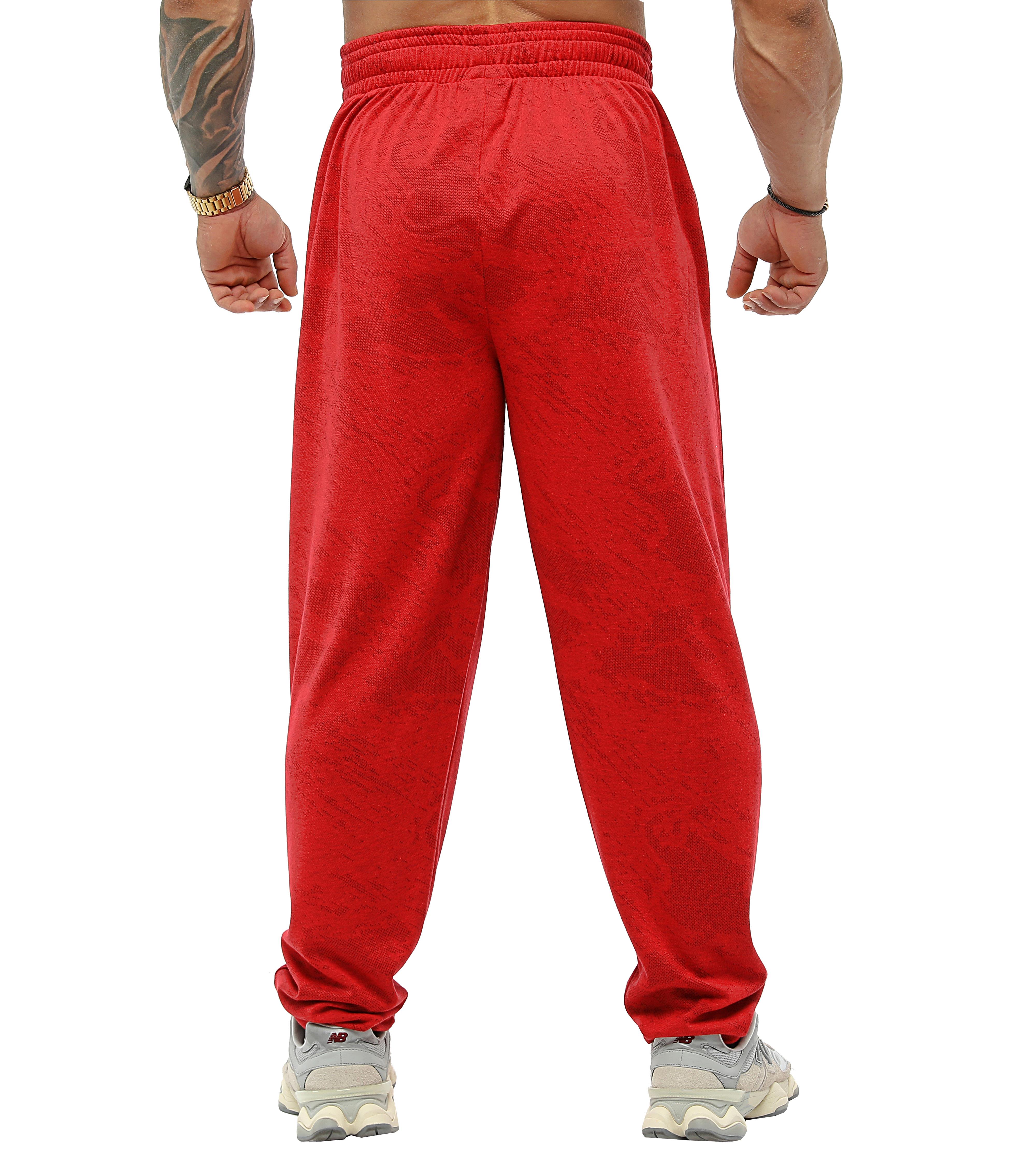 Mens Loose Fit Sweatpants Pants BGSM PNT1380-Red