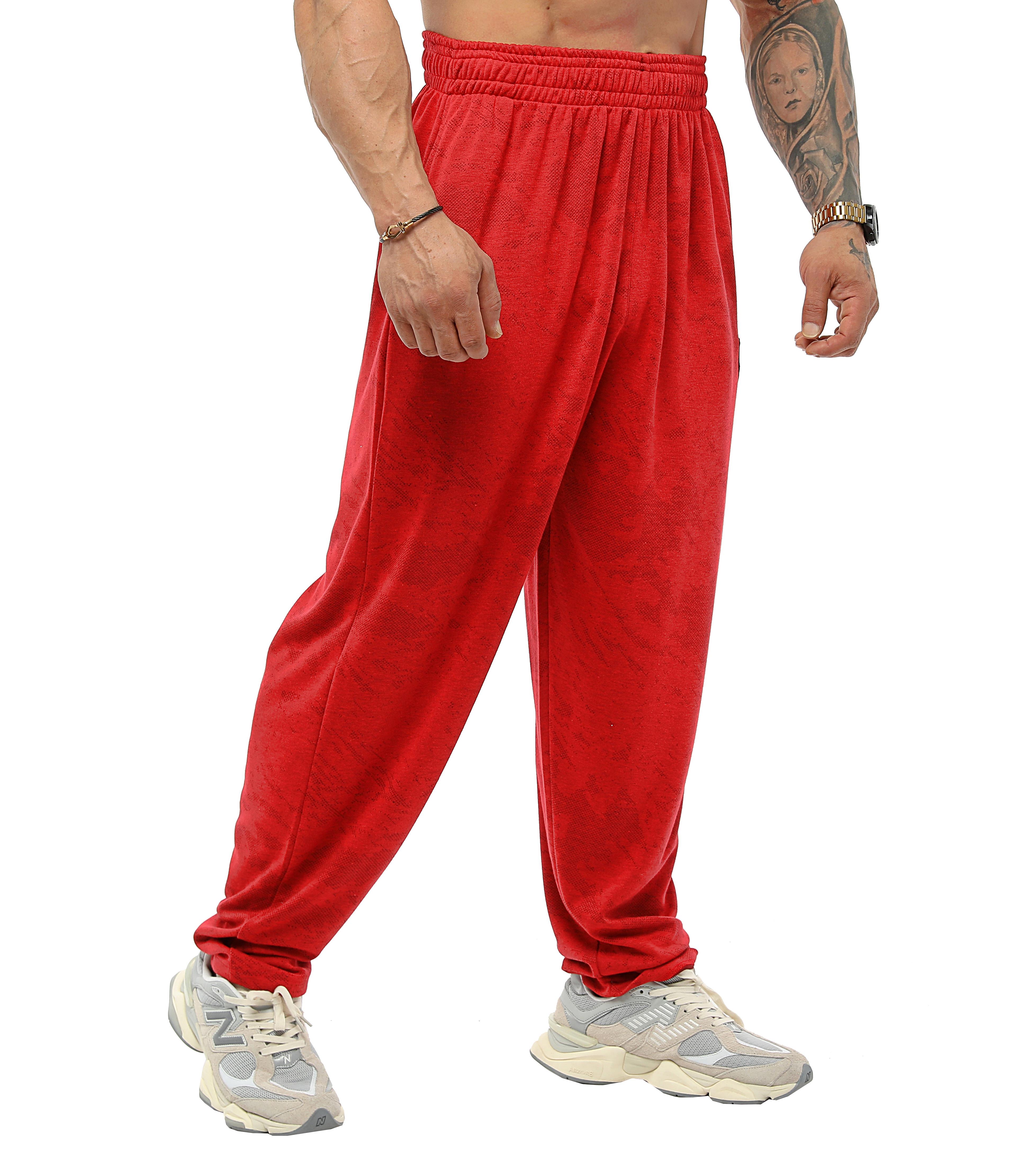 Mens Loose Fit Sweatpants Pants BGSM PNT1380-Red