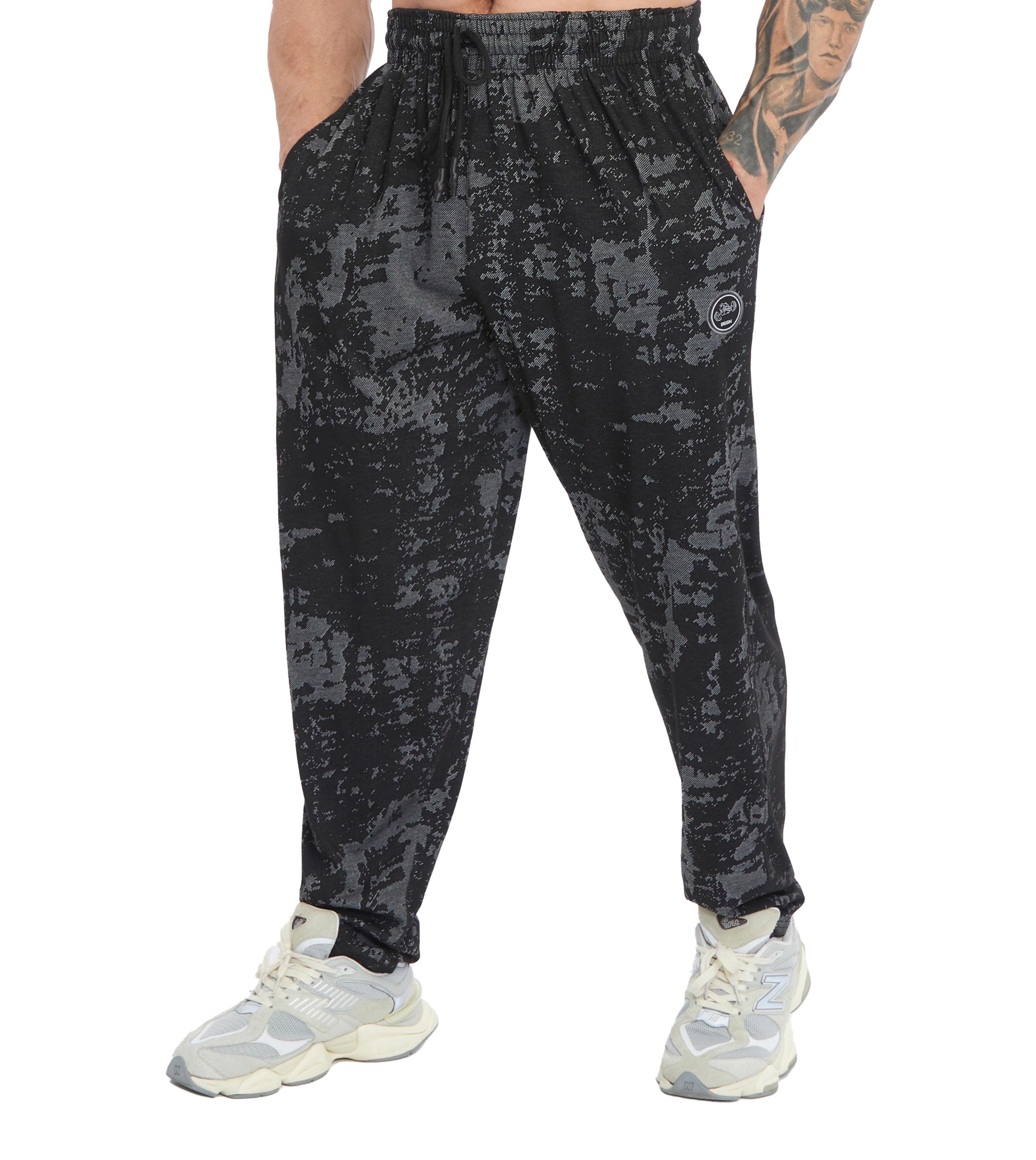Mens Loose Fit Technical Camo Baggy Pants 