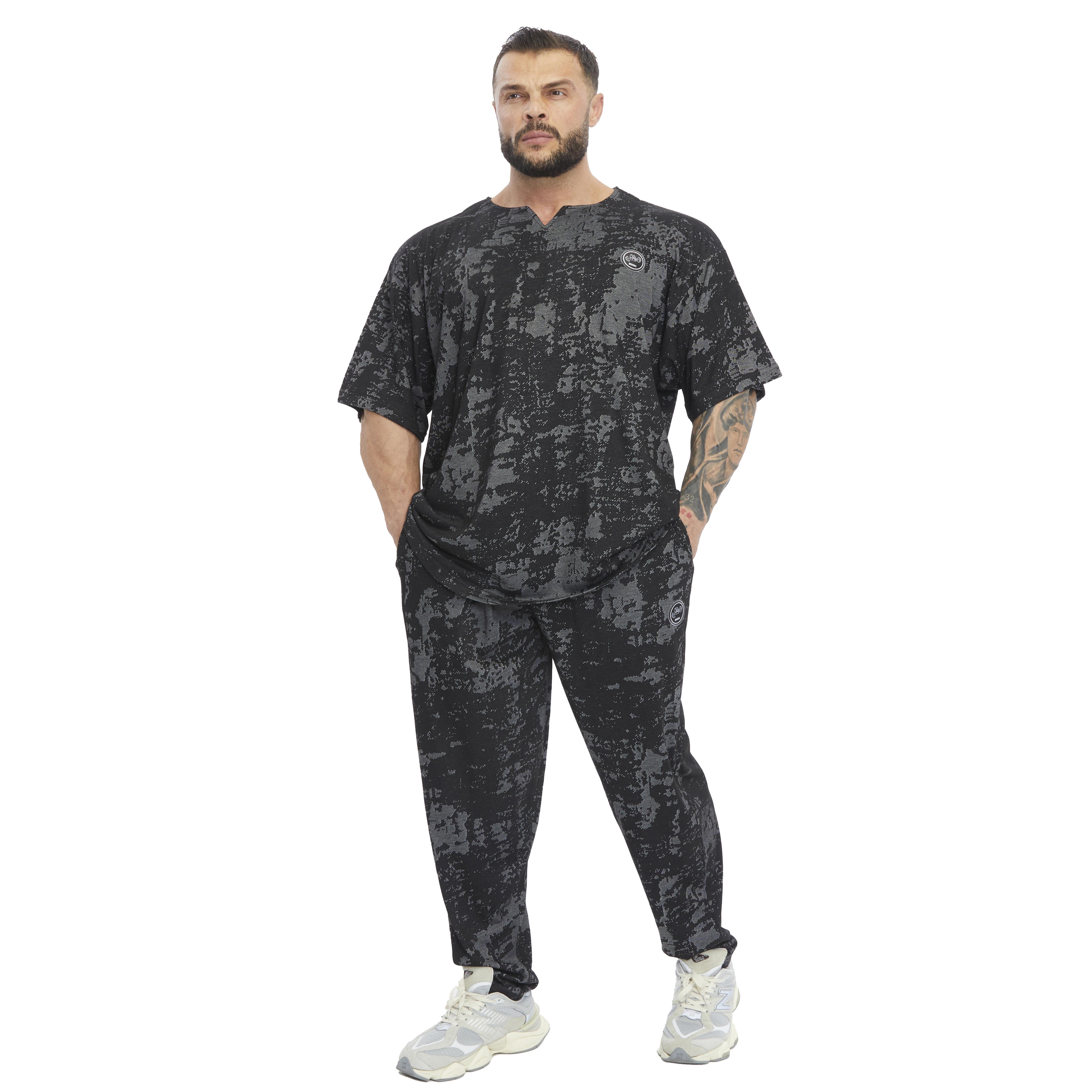 Mens Loose Fit Technical Camo Baggy Pants 