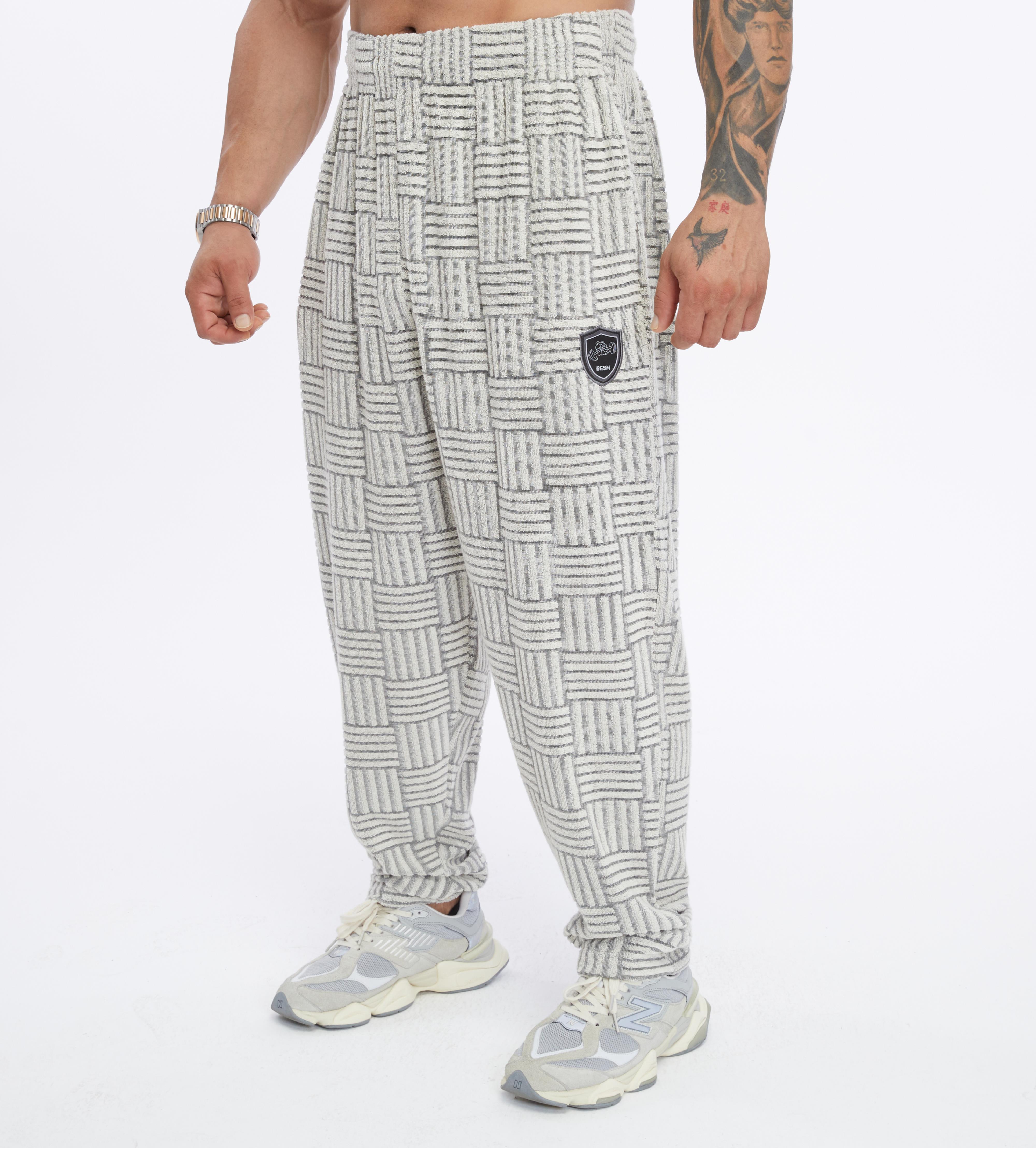 Mens Loose Fit Towel Elastic Sweatpants