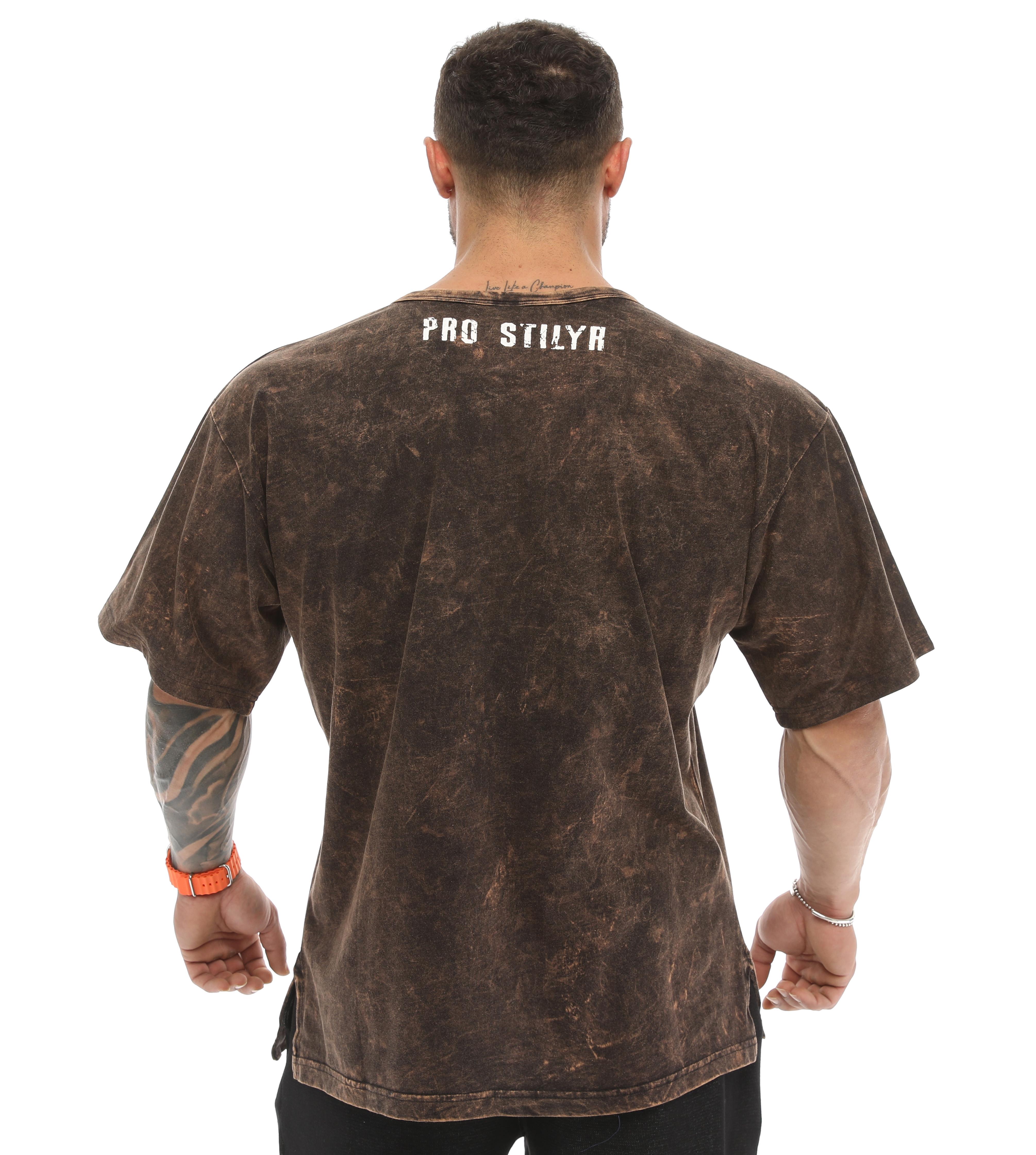 Mens Oversize Brown Cotton T-shirt Stilya