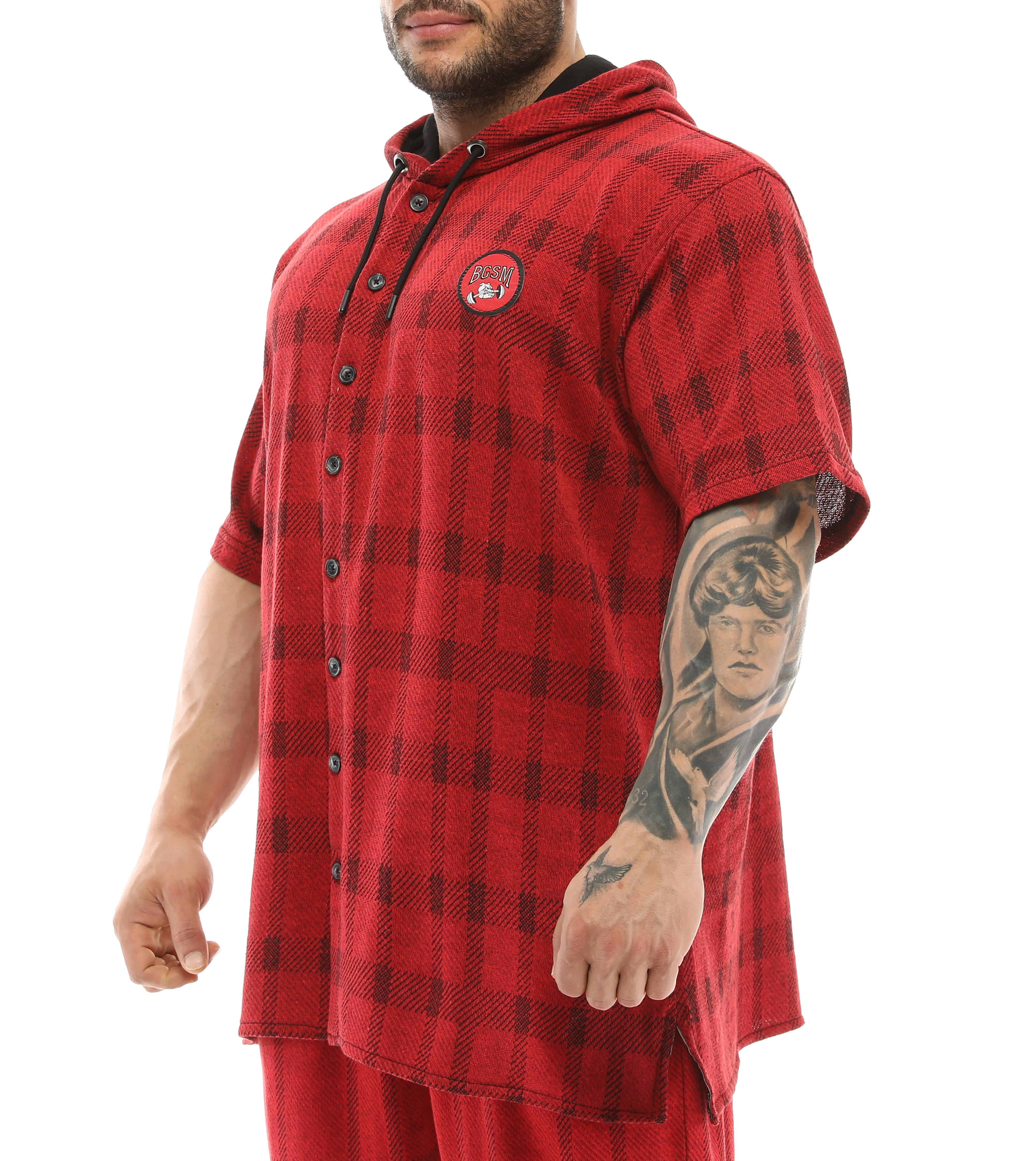 Mens Oversize Hooded Short Sleeve Shirt