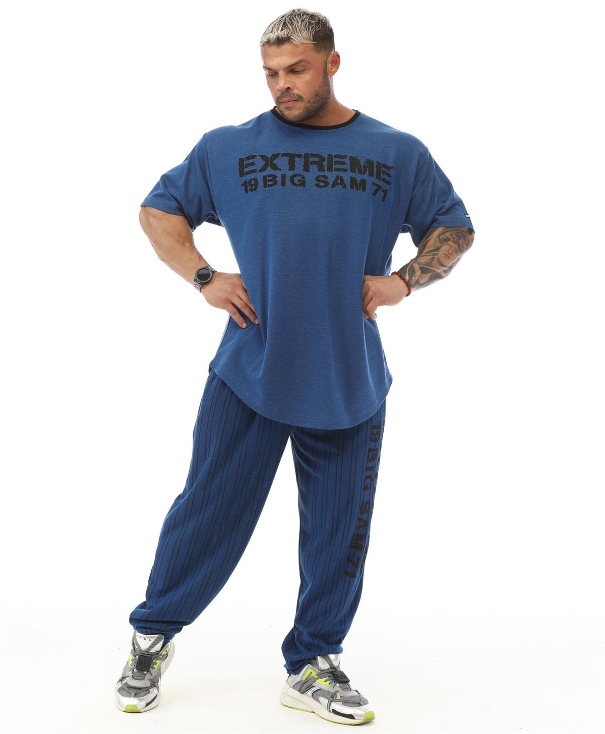 Mens Oversize Rag Top Gym T-shirt BGSM 3330 BLUE