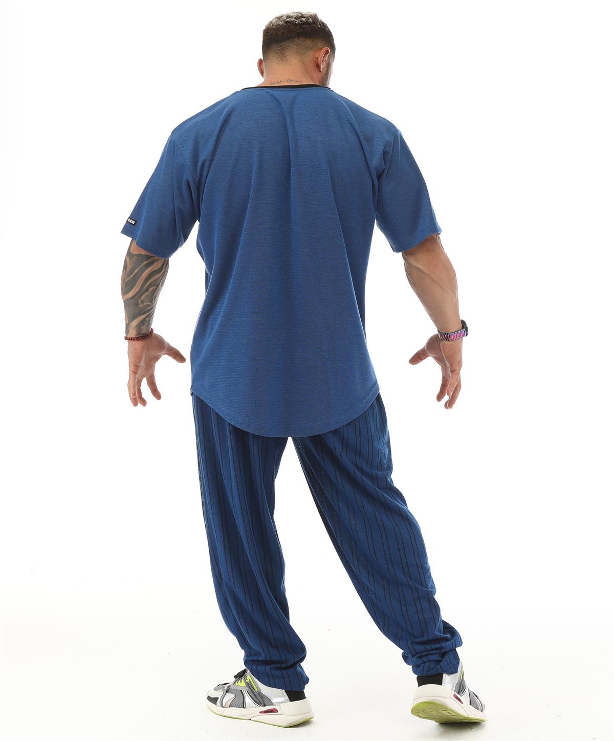 Mens Oversize Rag Top Gym T-shirt BGSM 3330 BLUE