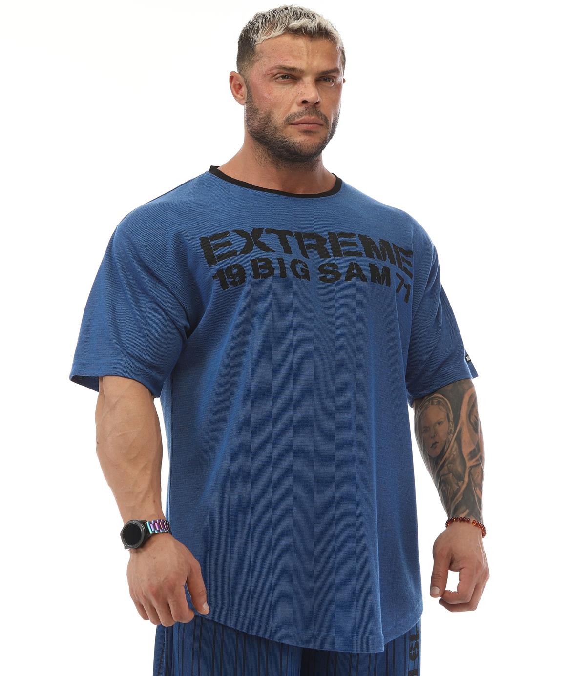 Mens Oversize Rag Top Gym T-shirt BGSM 3330 BLUE