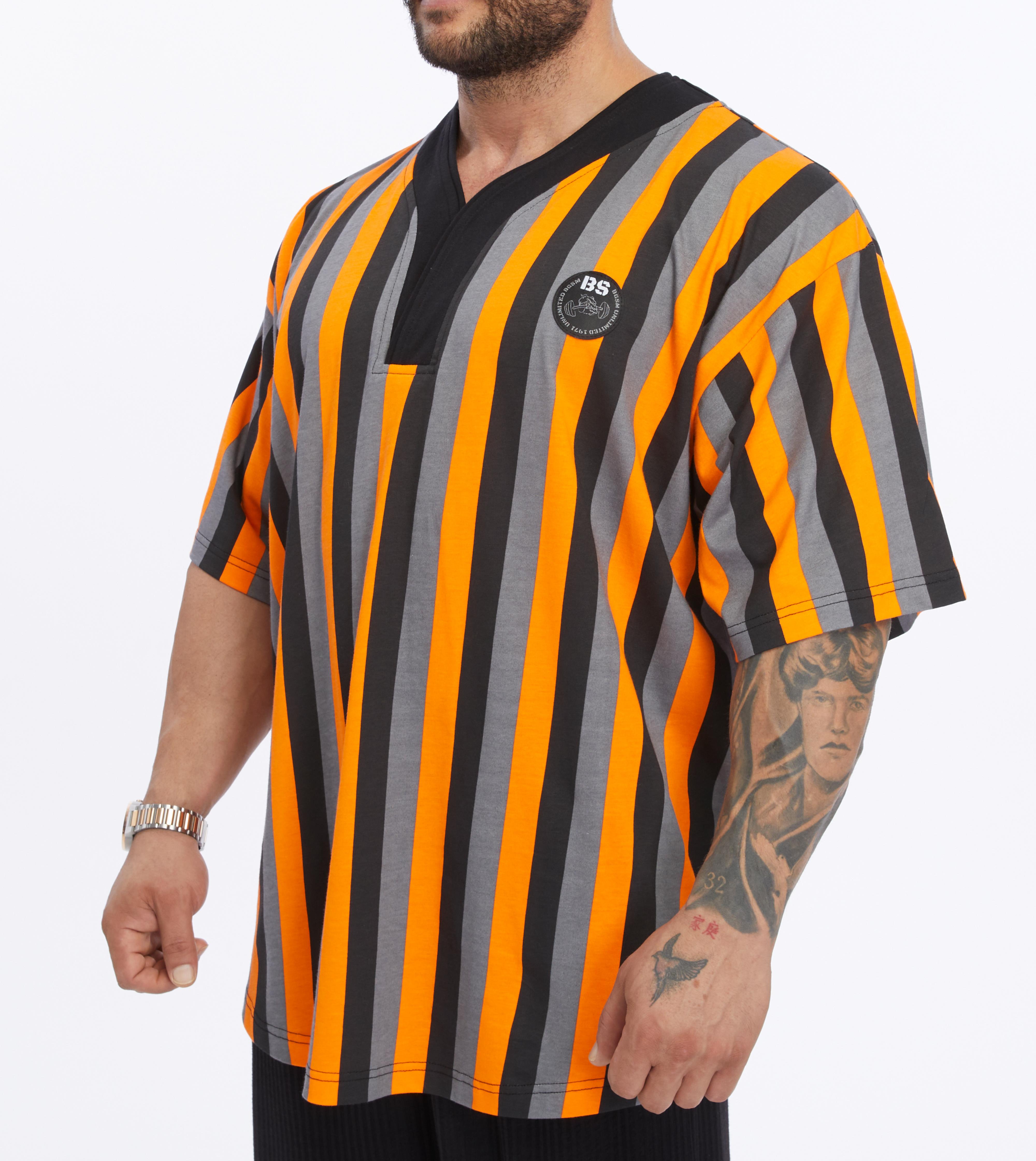 Mens Oversize Rag Top Striped Cotton T-shirt